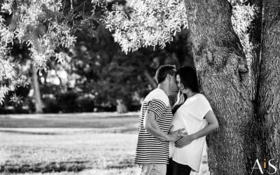 Fotos de embarazo en jardines de Aranjuez