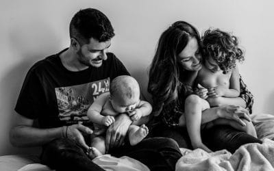 Sesión de fotos de bebés en casa